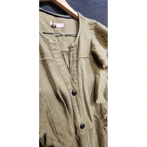 NWOT Anthropologie Pilcro‎ Moss Flutter Sleeve Button Front Tunic Dress Medium - Picture 8 of 15